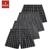 AUTHENTIC LE JOGGER Webboxer (Packung, 4 St.), vier unterschiedliche Dessins Gr. 9 (XXXL), schwarz-weiß, , 91517646-9