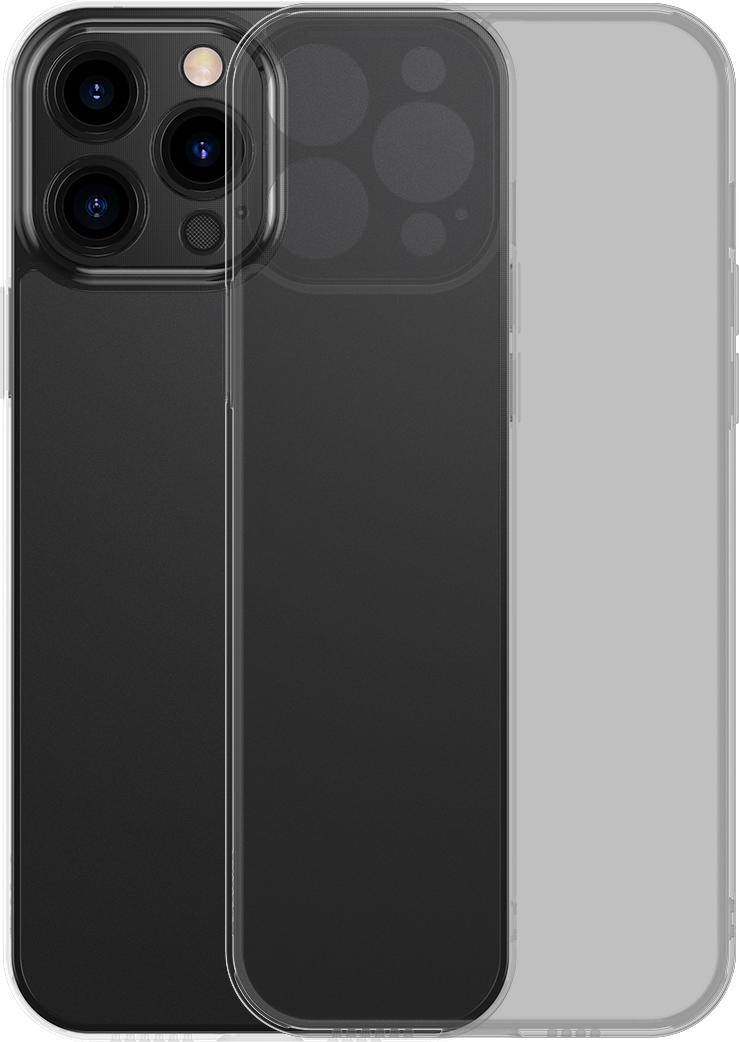 Baseus Frosted Glass Protective Case for iP13 (New) (iPhone 13 Pro Max), Smartphone Hülle, Schwarz, Transparent