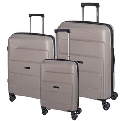 CHECK.IN St. Louis Trolley-Set St. Louis 3-tlg. Taupe Koffer mit 4 Rollen Kofferset