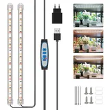 Kullsinss Pflanzenlampe LED Vollspektrum, Rote & Weiße Grow Light mit 120 LED, Pflanzenlicht mit Auto ON/Off Timer 6/12/16H, 5 Helligkeitsstufe, 3 Lichter Modi, Pflanzenleuchte für Zimmerpflanzen