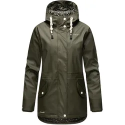 NAVAHOO Damen Warmer Regenjacke Wasserdichter Regenmantel mit Kapuze Oceans Heart
