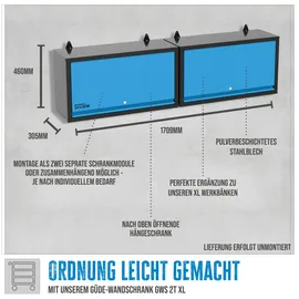 Güde Werkzeugschrank Stahl 171 x 46 x 31 cm schwarz/blau abschließbar