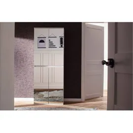 trendteam Garderoben-Set Mirror 4 Türen weiß