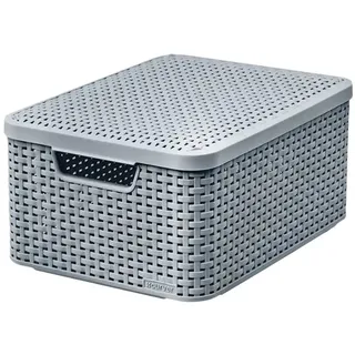 qoeotuy Aufbewahrungsbox Style 39,3 x 29,3 x,18,7 cm 1-tlg. hellgrau