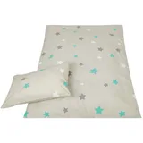 BestLivings Kinder Bettwäsche 2-tlg ( 40 x 60 cm / Sterne Grau