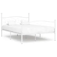 VidaXL Bettgestell mit Lattenrost Weiß Metall 120×200 cm