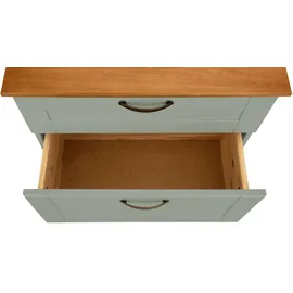 Home Affaire Waschbeckenunterschrank HOME AFFAIRE "Rodby", grün (salbei grün, honig), B:60cm H:55cm T:30cm, Massivholz, Schränke, Waschbeckenunterschrank, FSC-zertifiziertes Massivholz, Griffe Metall, Breite 60cm, Höhe 55cm