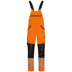 Warnschutz Stretch Latzhose - 29 - orange/schwarz