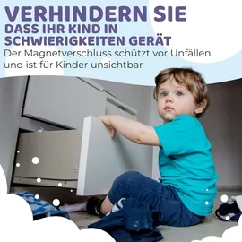 wunderhippo Magnetische Kindersicherungen 20 Schlösser+4 Schlüssel, weiß