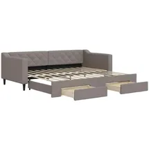 vidaXL Tagesbett Ausziehbar mit Schubladen 90 x 200 cm taupe