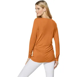 Madeleine Langarmshirt mit Knoten und Raffungen in wüstenorange | Gr.: 40