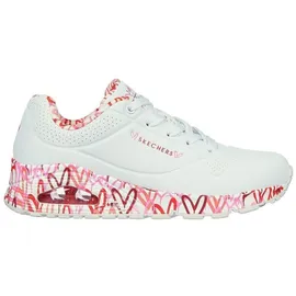 SKECHERS Uno - Loving Love Damen white durabuck/red pink mesh trim 39