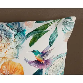 Muller Textil Bernice Blumen/ Mandala Mehrfarbig 135 x 200 cm + 2 x 80 x 80 cm