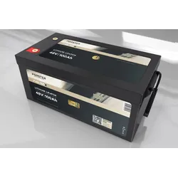 FORSTER 51,2V Lithium 100Ah LiFePO4 Premium Batterie | 200A-BMS-2.0 | 500A Bluetooth Mess-Shunt | 5120Wh | IP67