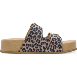 Marco Tozzi Damen Pantolette Textil weiches Feel Me Fußbett weiches Innenfutter Modisch, beige (Leo Dune), 39 EU