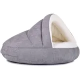 Hundehöhle außen schick, innen bequem, ORTHOPÄDISCH in Silber Füllung Visco Größe 75x45