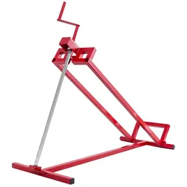 Costway Rasentraktor Heber Hebevorrichtung, bis 400 kg | 45° verstellbar faltbar, Hebebühne Metall, Reinigungshilfe für Rasenmäher Motorrad Aufsitzmäher, Rasentraktorheber (Rot)