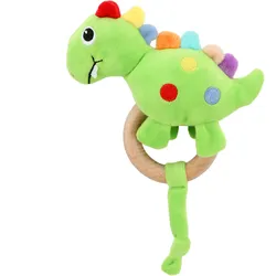 Toi-Toys 72130A - Little Stars - Babyrassel Dino mit Holz-Beißring