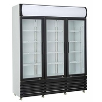 Flaschenkühlschrank mit 3 Glastüren Getränkekühlschrank Kühlschrank Gastro 1065 L mit Display