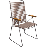 HOUE CLICK Dining Sessel mit verstellbarer Rückenlehne/Bambusarmlehne Stahlgestell Sand