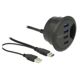 DeLock 62868 USB-Hub 4 Port USB-A USB 3.1 Gen1 5 GBit/s Schwarz 62868