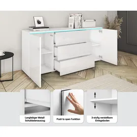 Home Affaire Sideboard VERA 150 x 67,9 x 39,5 cm Weiß