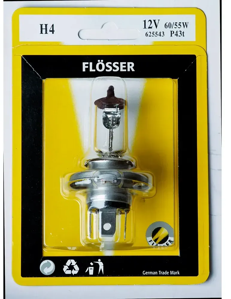 Flosser H4 12v 60/55w P43t Glühbirne 10 Einheiten - Clear - One Size