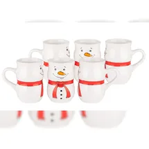 VAN WELL Schneemannbecher Keramik 0,2 l 6 St.