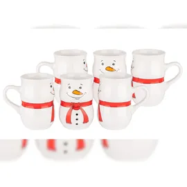 VAN WELL Schneemannbecher Keramik 0,2 l 6 St.