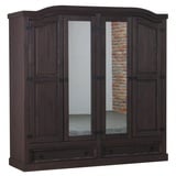 ebuy24 Ebuy24, Kleiderschrank 4-türig mit 2 Spiegeltüren, 2 Füllungstüren und 2 Schubladen, Breite 194 cm, Höhe 193 cm, kolonial gebeitzt.