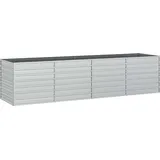 vidaXL Garten-Hochbeet verzinkter Stahl rechteckig 320 x 80 x 77 cm Silber