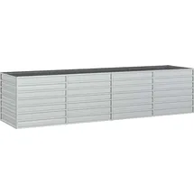 vidaXL Garten-Hochbeet verzinkter Stahl rechteckig 320 x 80 x 77 cm Silber