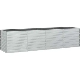 vidaXL Garten-Hochbeet verzinkter Stahl rechteckig 320 x 80 x 77 cm Silber