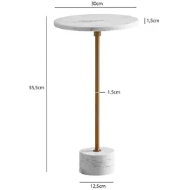 Wohnling Beistelltisch (DH 30x56 cm) - weiß - DH 30x56 cm