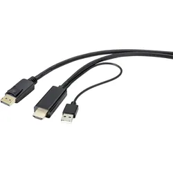 Renkforce HDMI / DisplayPort  Konverterkabel [1x HDMI Stecker - 1x DisplayPort Stecker ] 2.00m, 4K,