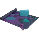 Gaiam Yoga-Set für Anfänger (Yogamatte, Yoga-Block, Yoga-Gurt), Lilienschatten