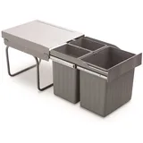 Victory Einbau-Abfallsammler Trio Master 40DT Alugrau 31 Liter Vollauszug