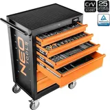 Neo Tools Werkstattwagen Stahl 6 Schubladen Schwarz/Orange bestückt