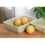 Aufbewahrungskorb Obstkorb Seegras Natur 40x31x12 cm Flechtkorb Brotkorb Badkorb