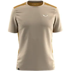 Salewa Sport-Tshirt Puez Hybrid Dry'Ton (hoher Feuchtigkeitstransport) sandbraun Herren