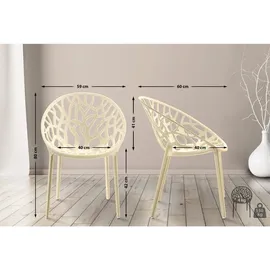 CLP Hope Stapelstuhl 59 x 60 x 80 cm creme 2 St.