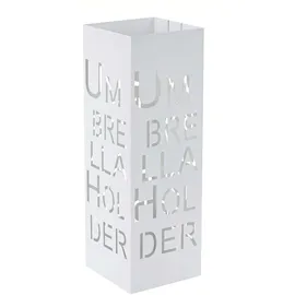 Mendler Schirmständer HWC-C78, Regenschirmständer Schirmhalter Regenschirmhalter, quadratisch 55cm ~ Schrift, weiß