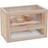 Kleintierkäfig Nagerkäfig Holz 60 X 35 X 42 Cm - Pawhut