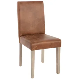 Mendler 2er-Set Esszimmerstuhl Littau, Stuhl Küchenstuhl Textil, Wildlederimitat, Beine Struktur - Eiche