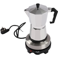 SHZICMY Elektrischer Espresso-Kocher mit Basis,Mini Espressokocher 500W 220-240V Für 3/6 Espressotassen (6 Espressotassen)