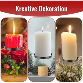 luxuskollektion 6er Set Kerzenhalter Stabkerzen Schwarz Metall Adventskranz