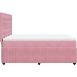 vidaXL Boxspringbett mit Matratze Rosa 140x200 cm Samt