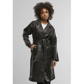 URBAN CLASSICS Vintage Leather Trenchcoat - schwarz,