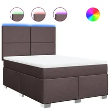 vidaXL Boxspringbett 140 x 200 cm Dunkelbraun