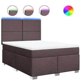 vidaXL Boxspringbett 140 x 200 cm Dunkelbraun